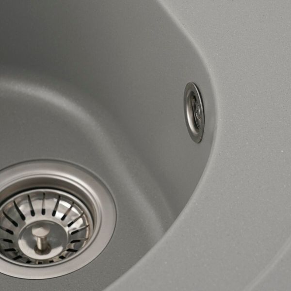 Гранітна мийка для кухні Platinum 510 LUNA матова Сірий металік