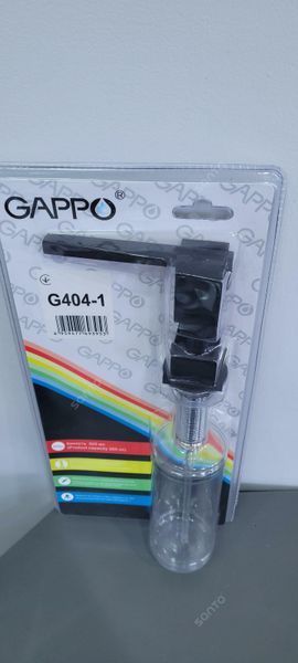 Дозатор для миючого засобу GAPPO G404-1, що вбудовується в мийку, латунь/пластик, чорний 300 мл