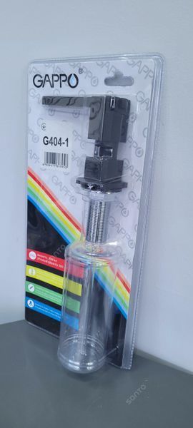 Дозатор для миючого засобу GAPPO G404-1, що вбудовується в мийку, латунь/пластик, чорний 300 мл