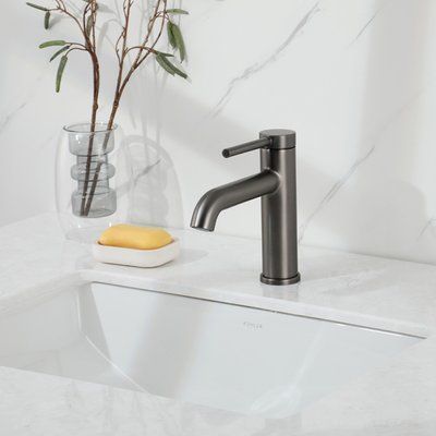 G1006-9 умивальник одноваж. кругл. вилив лат. гайка &Oslash;35 (гангрей) {8/1}