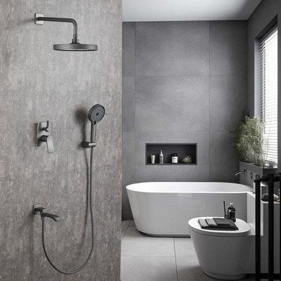 Вбудована душова система FRAP F7175-19, 3 функції, латунь, збройова сталь
