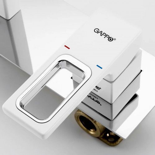 Змішувач для умивальника GAPPO G1017-12, білий/хром