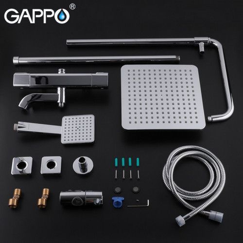 Душова система з термостатом GAPPO G2491, вилив - перемикач на лійку, хром