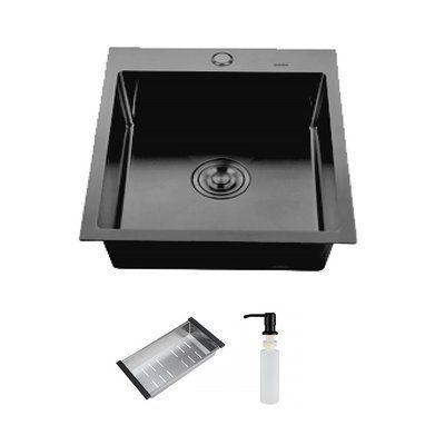 Кухонна мийка ITAL HD5050B, 500x500мм, нержавіюча сталь, чорний