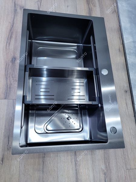 Кухонна мийка GAPPO GS7246-6 накладна 720x460 мм, нержавіюча сталь, поверхня PVD