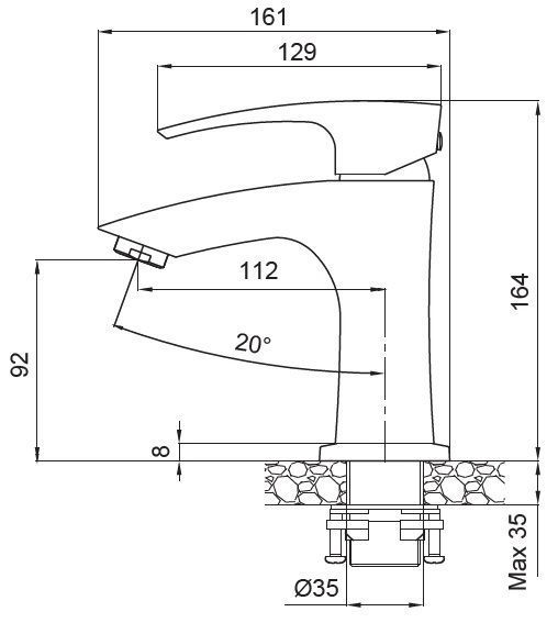 Змішувач для умивальника Koer KB-10007-04 Хром+білий (KR5149)