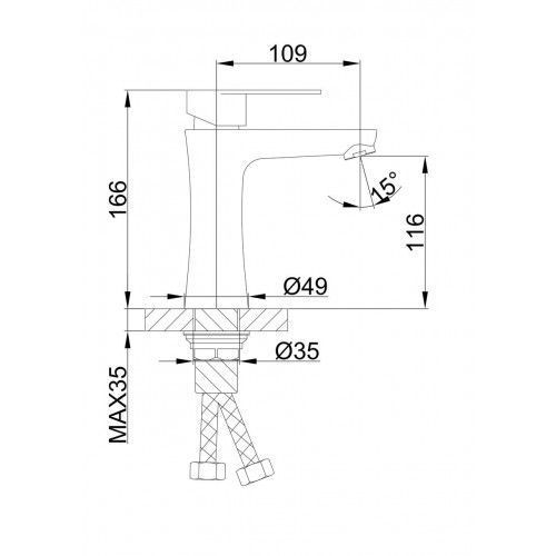 Змішувач для умивальника Frap H48 F1048, хром