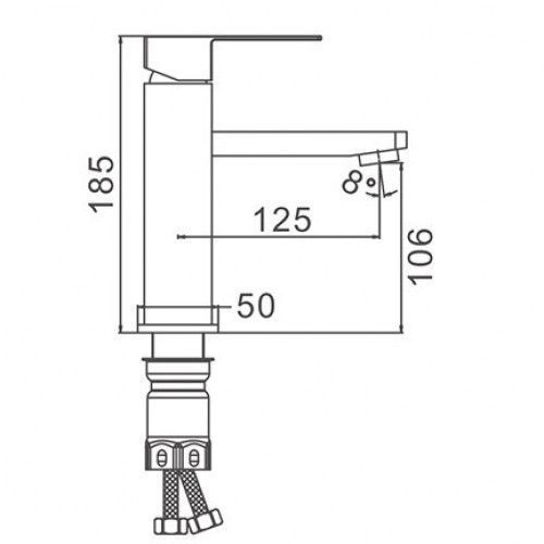 Змішувач для умивальника Frap F10802-6, чорний