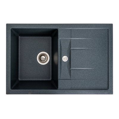 Гранітна мийка для кухні Platinum 7850 TROYA матова Антрацит