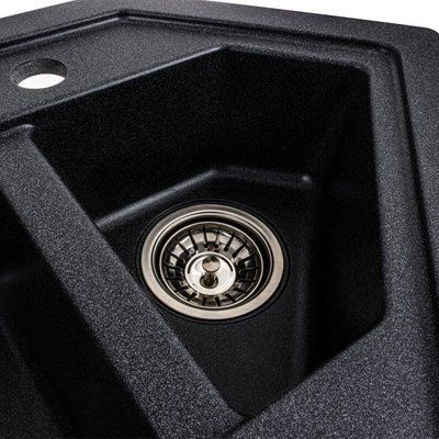 Гранітна мийка для кухні Platinum 9950 PANDORA матовий Карбон
