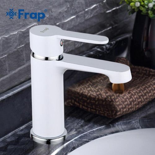 Змішувач для умивальника Frap F1041, білий/хром