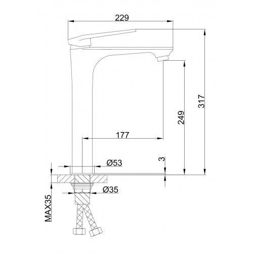 Змішувач для умивальника Frap F1052-54 високий, білий/хром