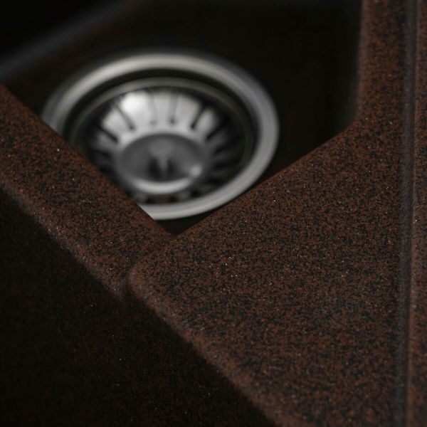 Гранітна мийка для кухні Platinum 9950 PANDORA матова Шоколад