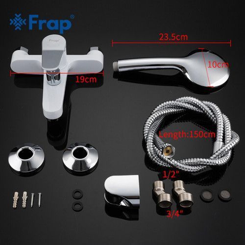 Змішувач для ванни Frap F3245, білий/хром