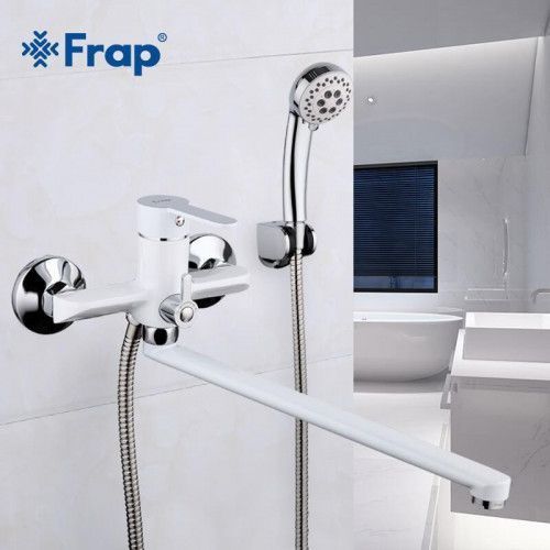 Змішувач для ванни Frap F2241, білий/хром