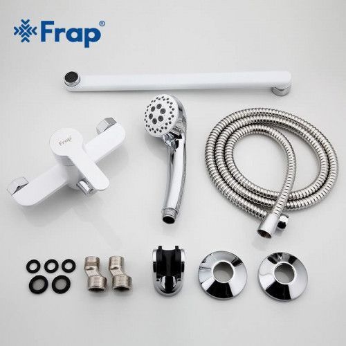 Змішувач для ванни Frap F2241, білий/хром