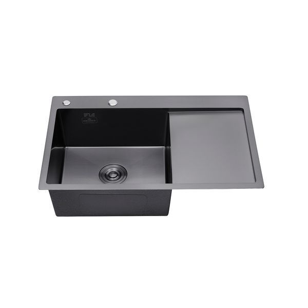 Кухонная мойка Kroner KRP Schwarze - 7849LHM PVD (3/1 мм)
