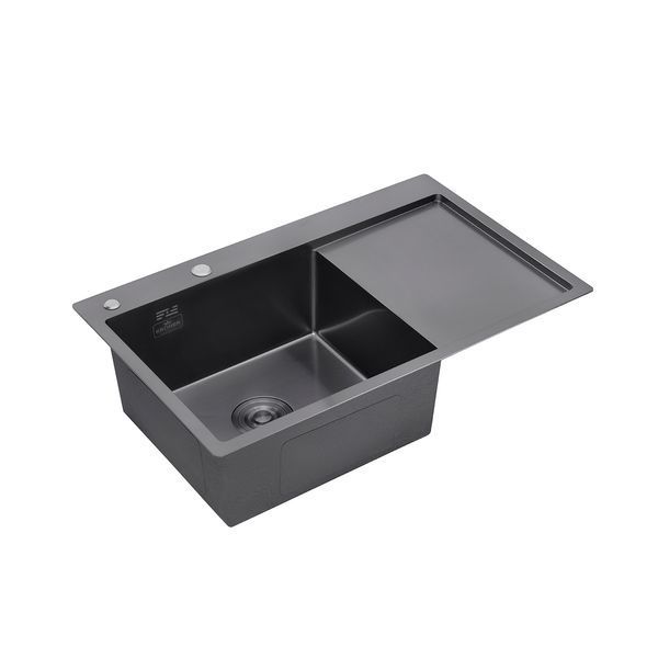 Кухонная мойка Kroner KRP Schwarze - 7849LHM PVD (3/1 мм)