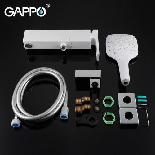 Змішувач для ванни GAPPO G3217-8, білий/хром