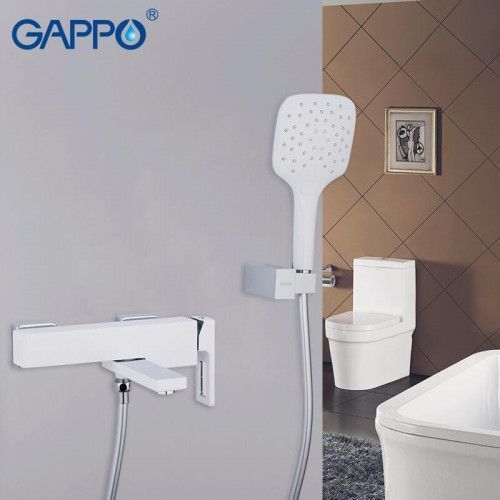 Змішувач для ванни GAPPO G3217-8, білий/хром