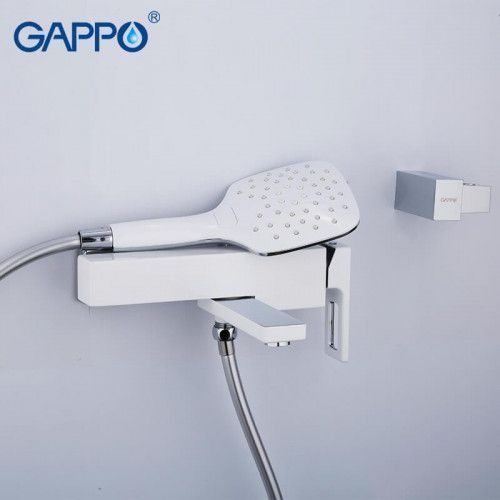 Змішувач для ванни GAPPO G3217-8, білий/хром