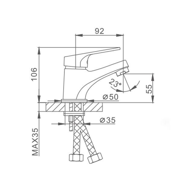 Змішувач для умивальника FRAP F1013, ?35, хром