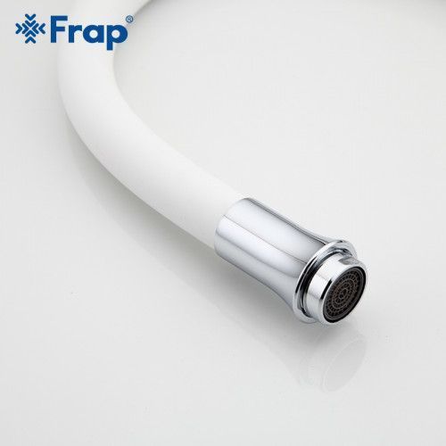 Змішувач для кухні Frap F4041 з гнучким виливом, білий/хром