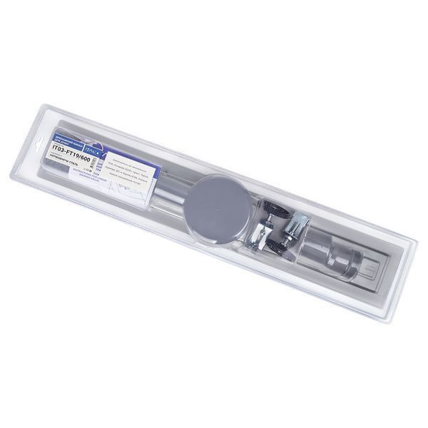 IT03-FT19/600 ITAL Душовий трап 600 мм, поворот. 360, комбін.затвор, Brushed nickel (блістер) {5/1}