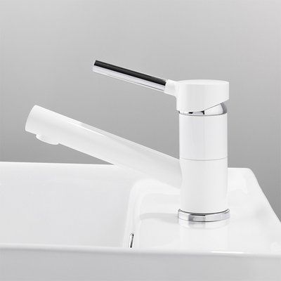 Змішувач для умивальника Frap F4544-8, ?35, латунь, білий