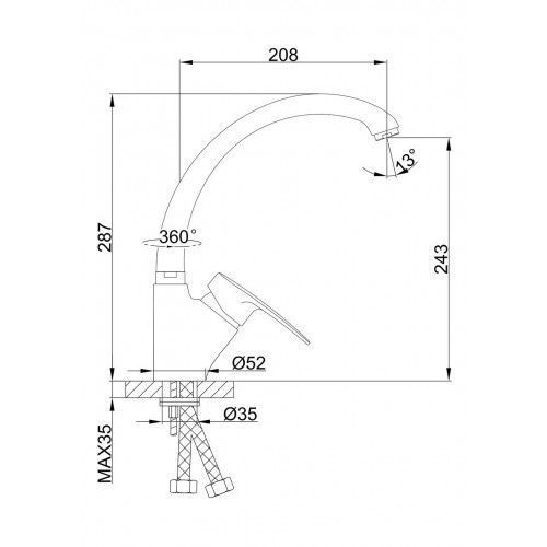 Змішувач для кухні Frap H66 F4166-9, пісочний
