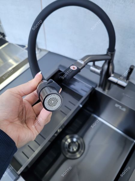 Змішувач для кухні під фільтр Frap F4397-9 з гнучким виливом