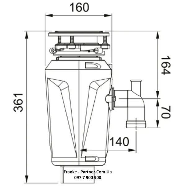 Подрібнювач харчових відходів Franke Elite Slimline SLIM 50