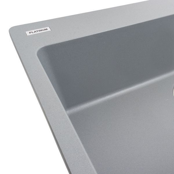 Гранітна мийка для кухні Platinum 7850 Bogema матова (сірий металік)