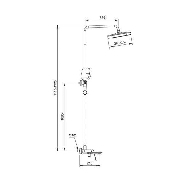 Душова система GAPPO G2428, 3 функції, латунь, хром