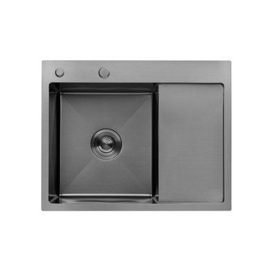 Кухонна мийка Kroner KRP Schwarze - 6350LHM PVD (3/1 мм)