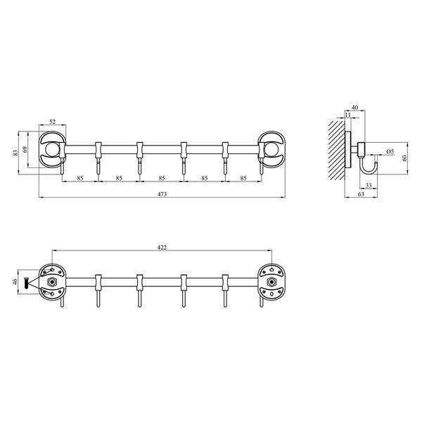 Крючок для ванной комнаты Kroner KRM Elbe - ACC2914-6
