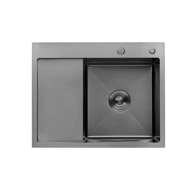 Кухонна мийка Kroner KRP Schwarze - 6350RHM PVD (3/1 мм)