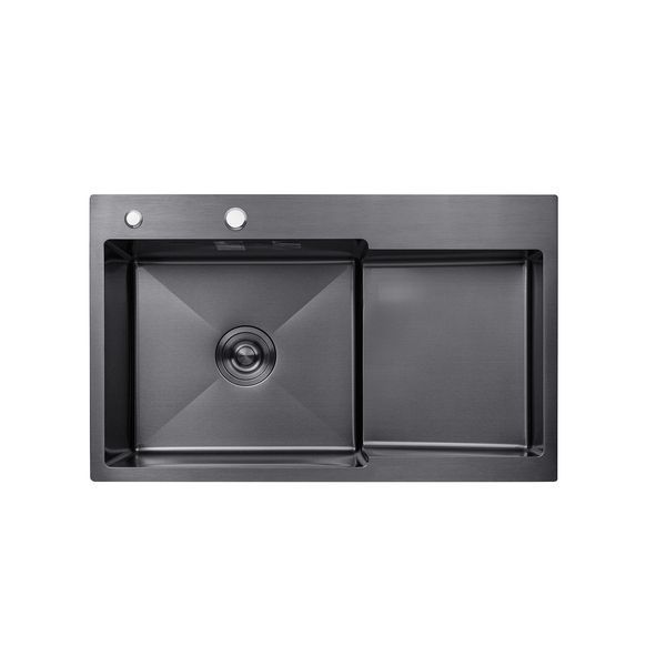 Кухонная мойка Kroner KRP Schwarze - 7848LHM PVD (3/1 мм)