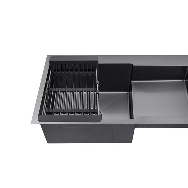 Кухонная мойка Kroner KRP Schwarze - 7848LHM PVD (3/1 мм)