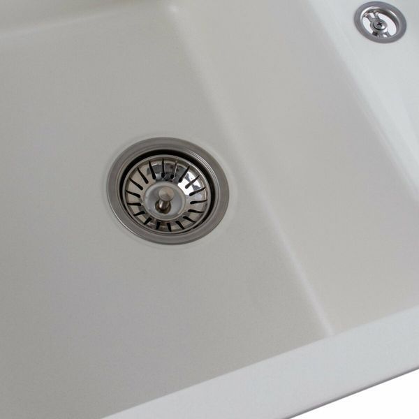 Гранітна мийка для кухні Platinum 7850 TROYA матова Білосніжна