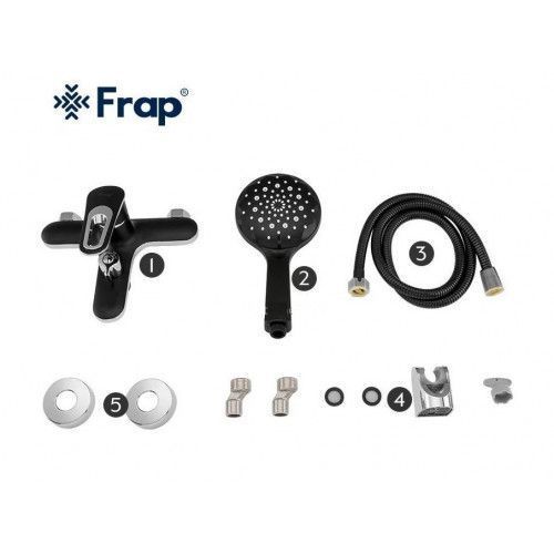 Змішувач для ванни Frap F3249-6, чорний/хром