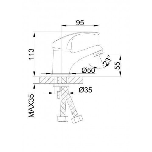 Змішувач для умивальника Frap F1036, хром