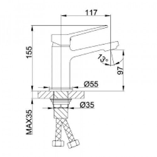 Змішувач для умивальника Frap F1061, хром