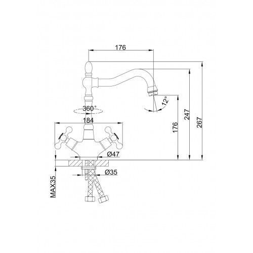 Змішувач для кухні Frap H19 F4019-4, бронза