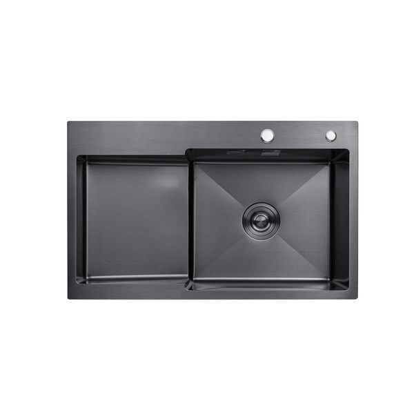 Кухонна мийка Kroner KRP Schwarze - 7848RHM PVD (3/1 мм)