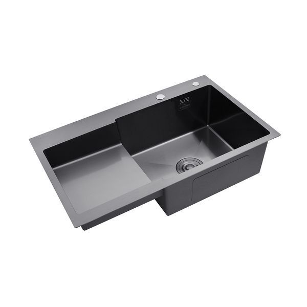 Кухонна мийка Kroner KRP Schwarze - 7848RHM PVD (3/1 мм)