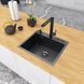 Чорна мийка на кухню 45 см накладна 1.5 мм з нержавійки Nett NВ-5245