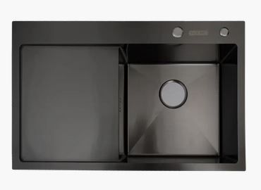 Кухонна мийка Monro 78*49 PVD Black чаша праворуч