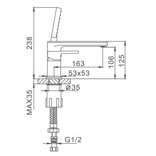 Змішувач для ванни на борт Frap F1160, хром