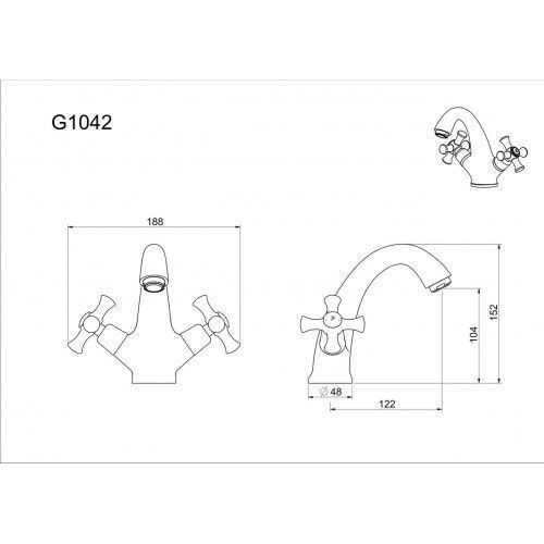 Змішувач для умивальника GAPPO G42 G1042, хром